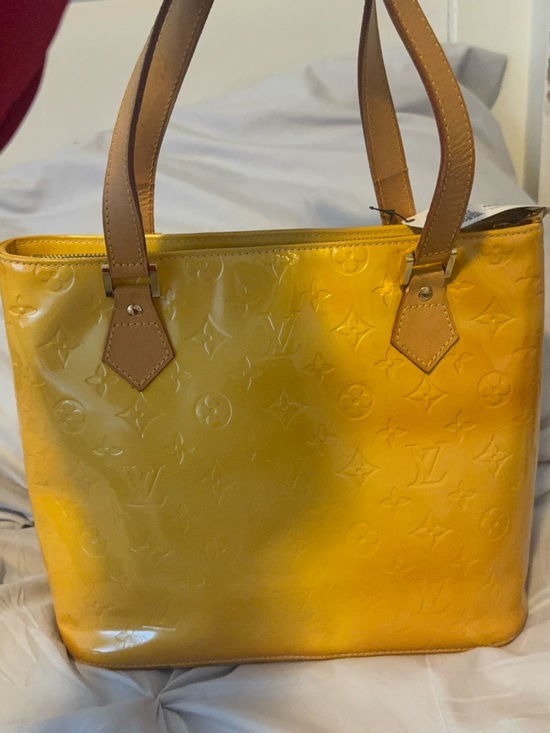 Louis Vuitton Handbags - Louis Vuitton Vernis Yellow Patent Leather Tote Bag Rare Vintage Y2K